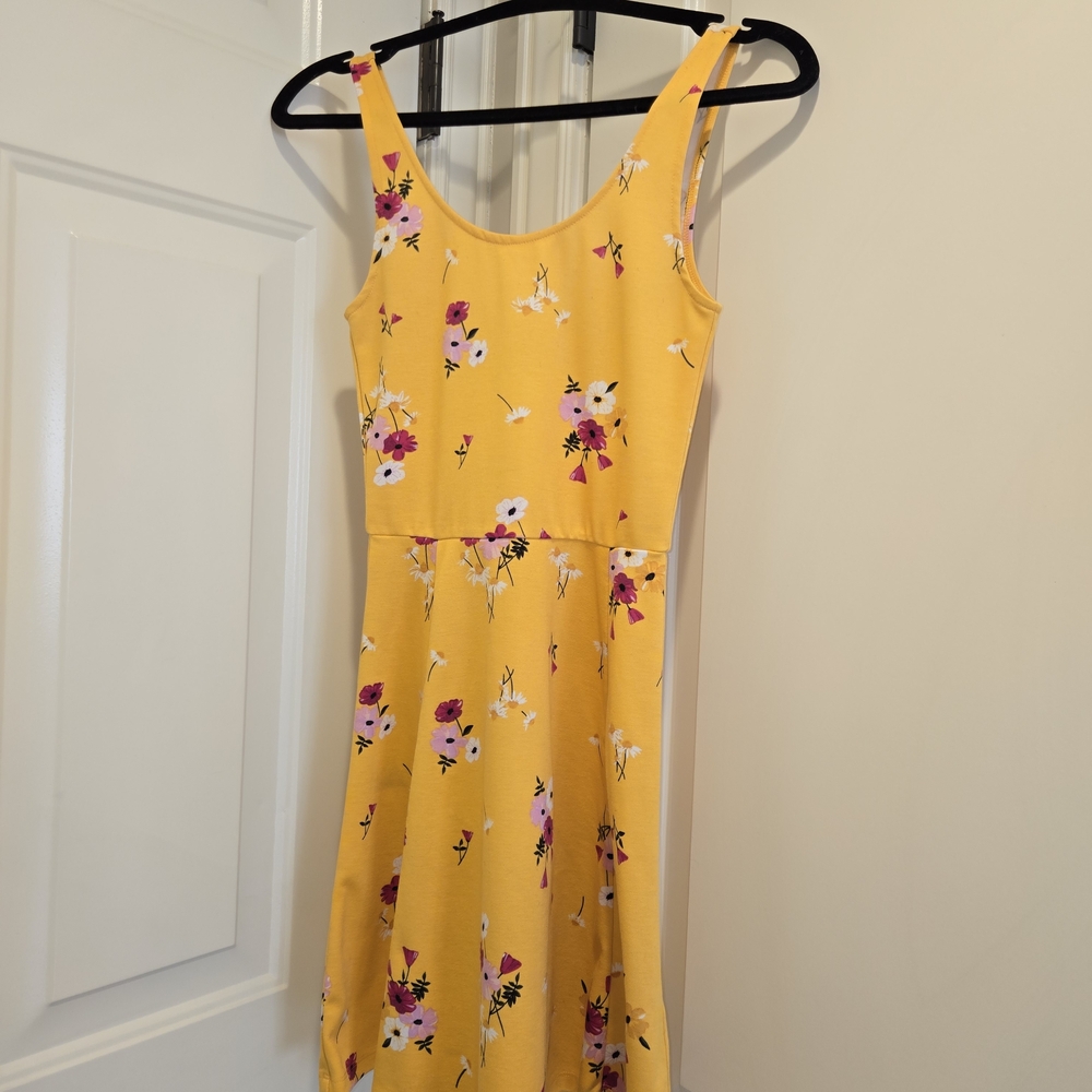 Divided Yellow Floral Mini Dress